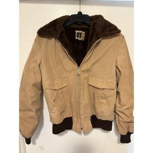 Vintage William Barry Fur Lined Corduroy Jacket Size 38